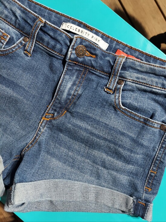 Celebrity Pink Pants - Celebrity Pink "The Honey" Medium Wash Cuffed Hem Denim Shorts